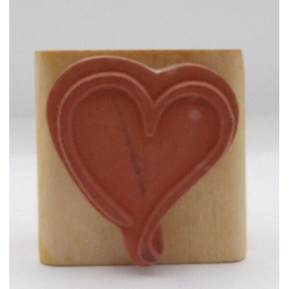 Stamp Wooden Heart Anita's Back Street Inc ©1989 1 3/8" x1 3/8" Made in China - Picture 4 of 4